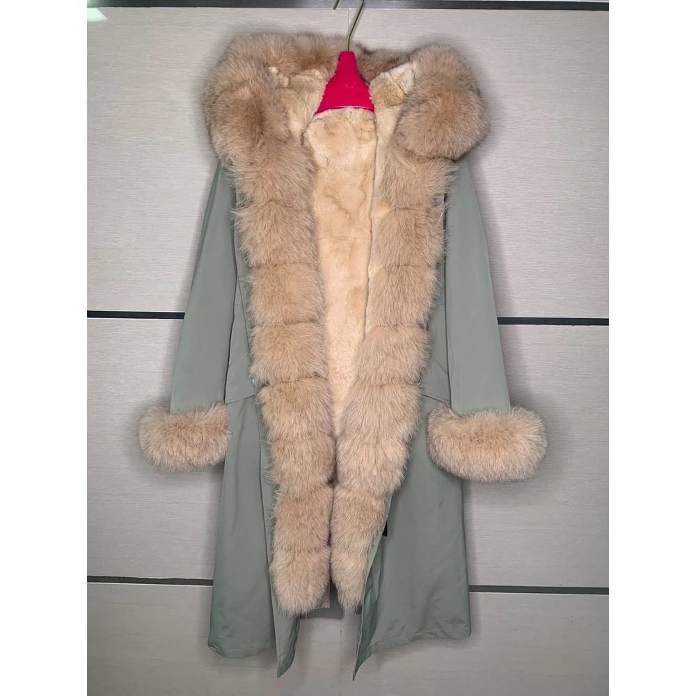 NEW MR& MRS style rabbit and fox fur parker coat - Picture 3 of 14